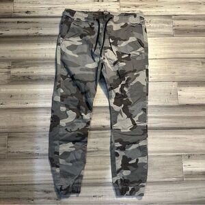 Denizen grey camo camouflage jogger pants size large men’s drawstring waist
